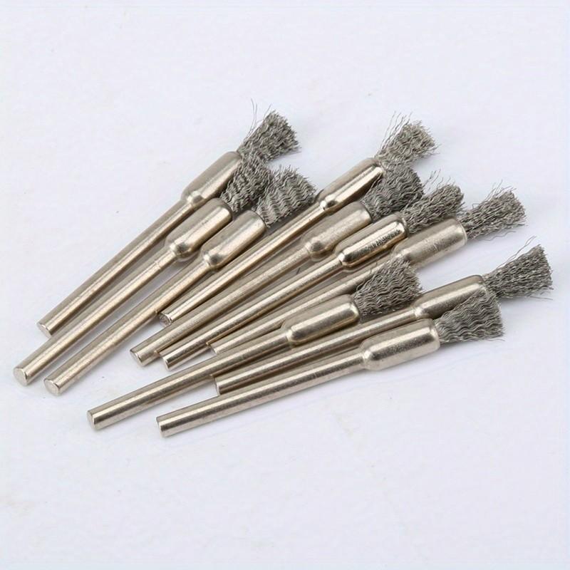 15 Pencil Brush Install Steel Wire Wheel Brushes, 3.17mm Handle Shaft Core Set, Electric Rotary Tool Grinding Machine Accessories