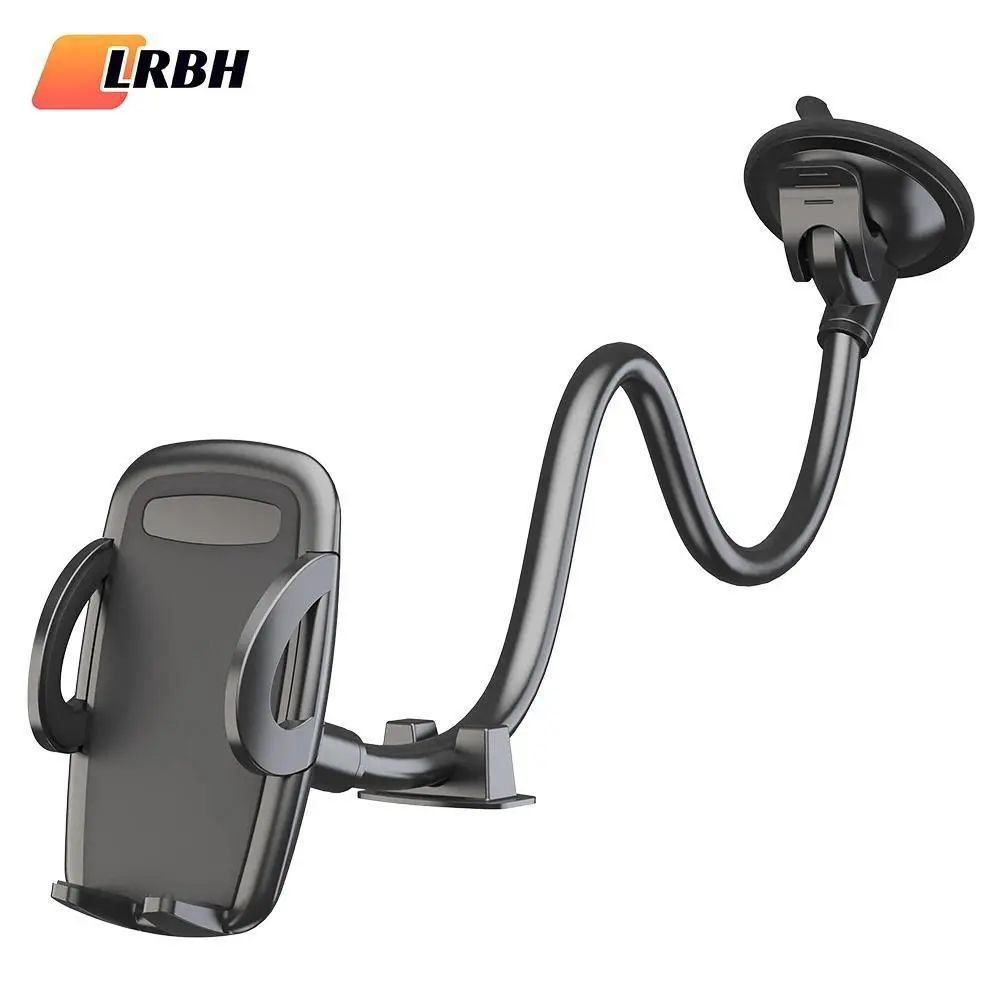 Solid Car Truck Phone Mount Holder with 11.8-Inch Gooseneck Long Arm Anti-Shake Stabilizer Compatible All Cell Phones iPhone