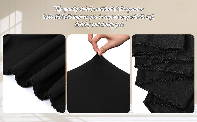 2/4/6 Pack Spandex 6ft/8ft Table Skirts for Rectangle Table Stretch Tablecloth Washable Wrinkle Resistant Table Covers and Fitted Table Skirts for Trade Show,Banquet,Restaurant,Party,Events Graduation Ceremony Decoration Greenery Decoration