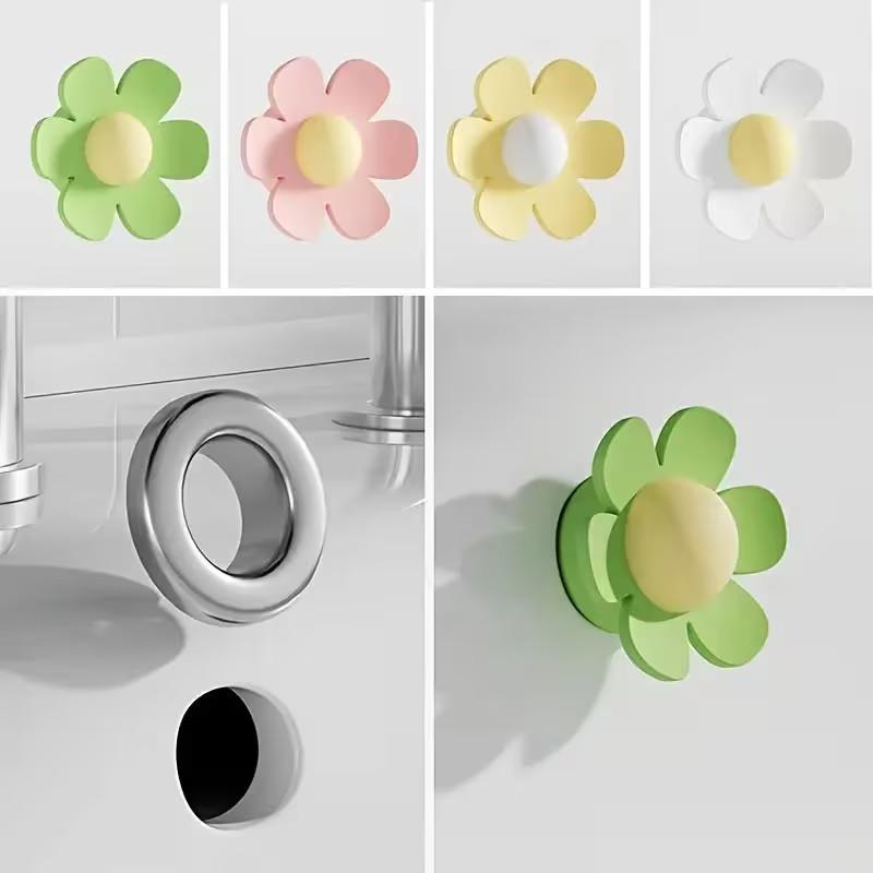 12pcs Silicone Sink Overflow Plug, Flower Shape, Durable Easy Install, Kitchen Bathroom Drain Cover, Prevents Clogs, Decorative Accessory