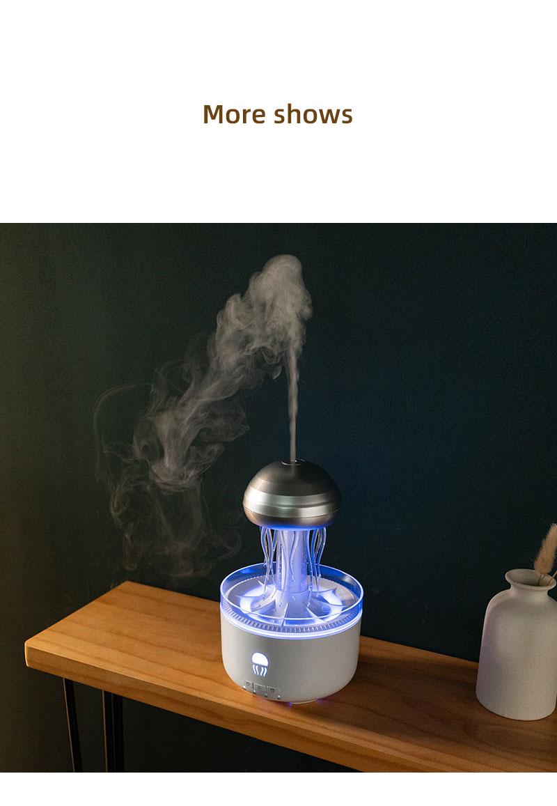 mechanical jellyfish aromatherapy machine household rotating raindrop humidifier desktop colorful atmosphere light diffuser Aromatic Multifunction