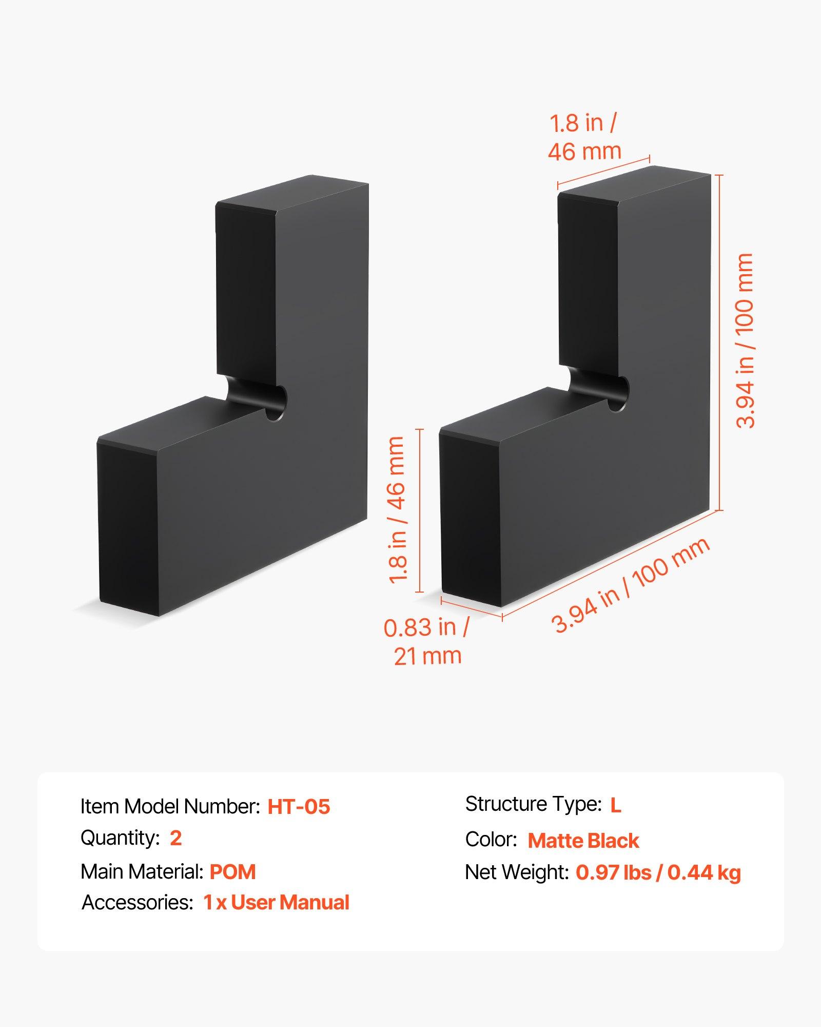 【Father's Day gift】VEVOR 2 Pack Corner Connectors for Handrail, Extension Stair Railing Accessories, POM Hand Rail Connector Fittings for Rectangular Cable Railing, Deck Cable Rail System Outdoor, Matte Black, HT-05 【Father's Day gift】VEVOR 2 Pack Corner Connectors for Handrail, Extension Stair Railing Accessories, POM Hand Rail Connector Fittings for Rectangular Cable Railing, Deck Cable Rail System Outdoor, Matte Black, HT-05