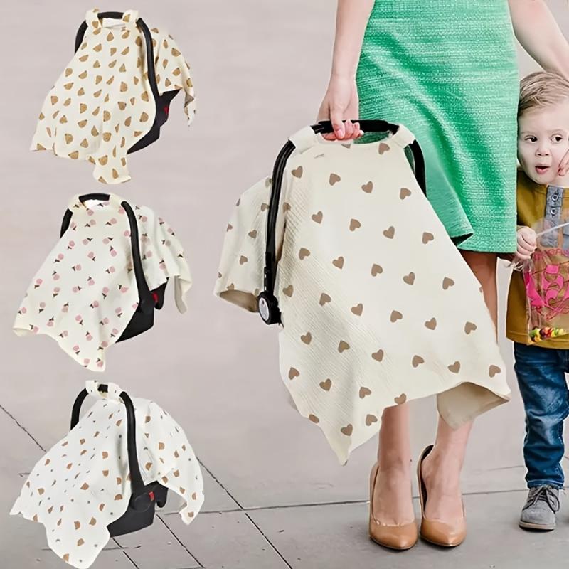 A Car Seat Sunshade - Suitable for All Seasons, Versatile for Car Seats And Strollers, Featuring a Breathable And Stylish Design with a Cute Bear Pattern, Perfect for Outings, Travel, Halloween and Easter