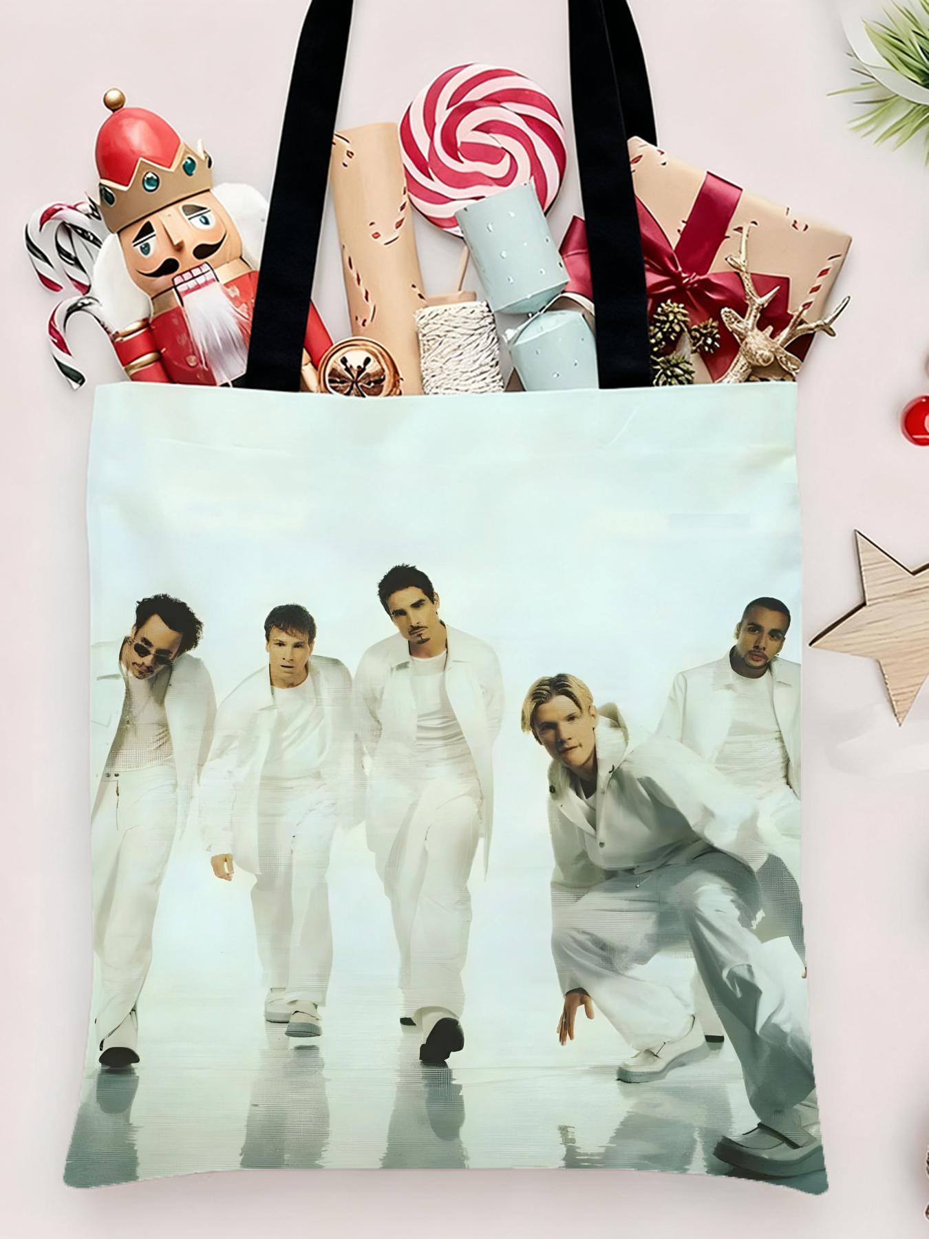 Backstreet Boys band Storage Bags Canvas Shopping Bag Christmas Party Tote Women's Handbag Festive Large Capacity Bag for Outdoor Picnic Party Travel Shopping Anime Crossbody Bags for Boys Girls Students Simple Tote