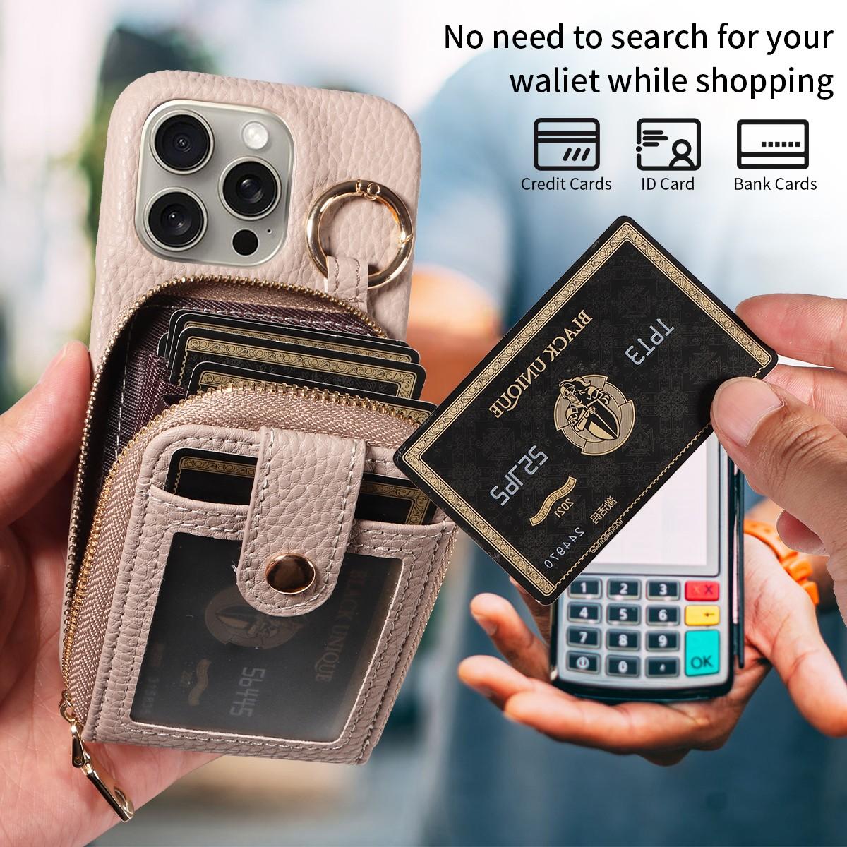 iPhone 17 Pro Max Case, Multi-Function Wallet Design, Secure Zipper Closure, Durable Protection Cover, Compatible with Multiple Models