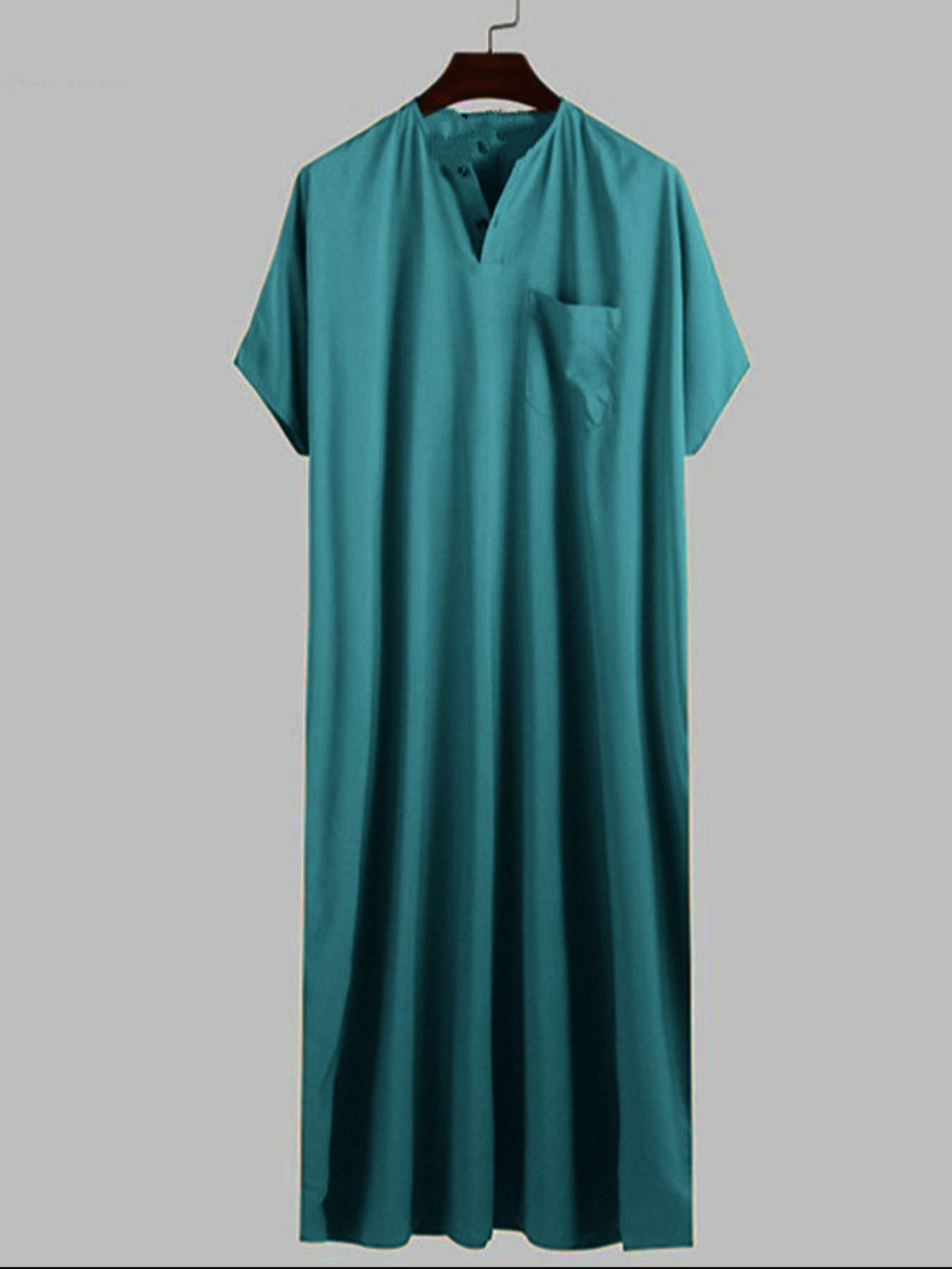 New Muslim Middle Eastern Arabic Dubai Dress Shirt, Malaysian Men's Long Robe, Stylish and Comfortable Clothing for Daily Wear