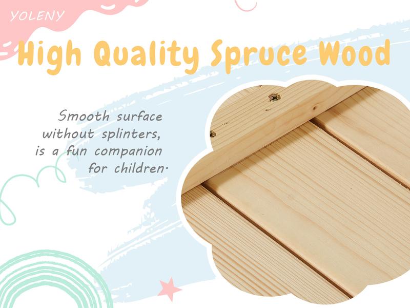 Sandbox with Lid, Kids Sandbox with Cover and Height Adjustable Roof, Outdoor Sandbox with Foldable Bench Seats and Sand Protection Liner for Aged 3-8, Perfect for Backyard Fun , Beach, Lawn Wooden Playtime