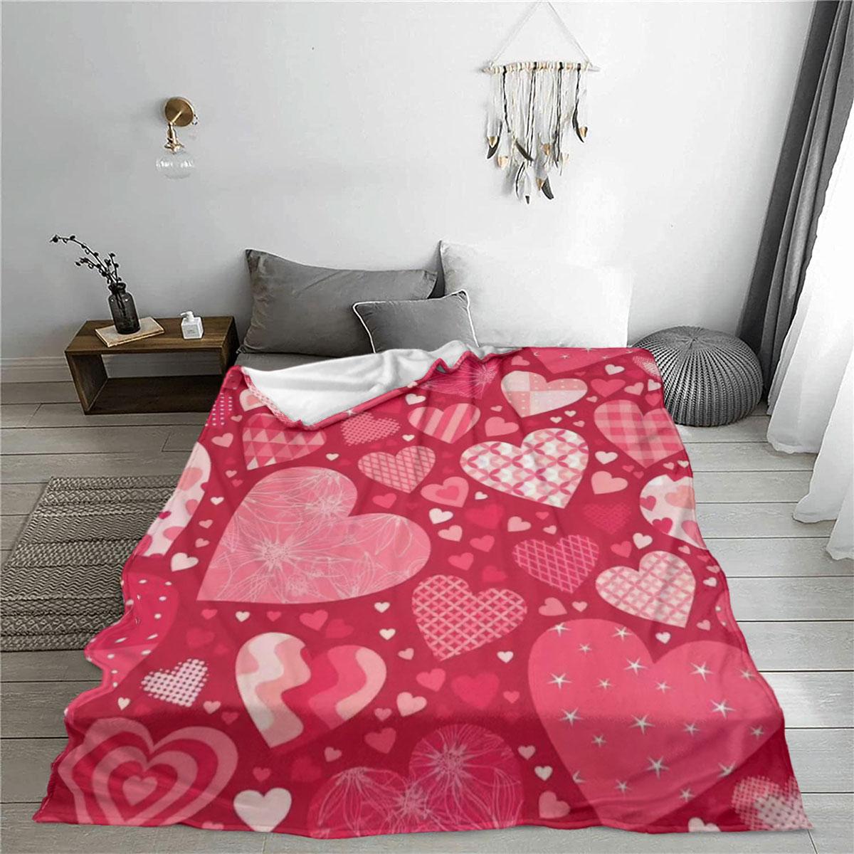 Letter Pattern Flannel Blanket, 1/2 Count Soft Throw Blanket, Air Conditioning Room Blanket, Suitable for Home and Office Warm Nap Blanket, Gift for Lovers