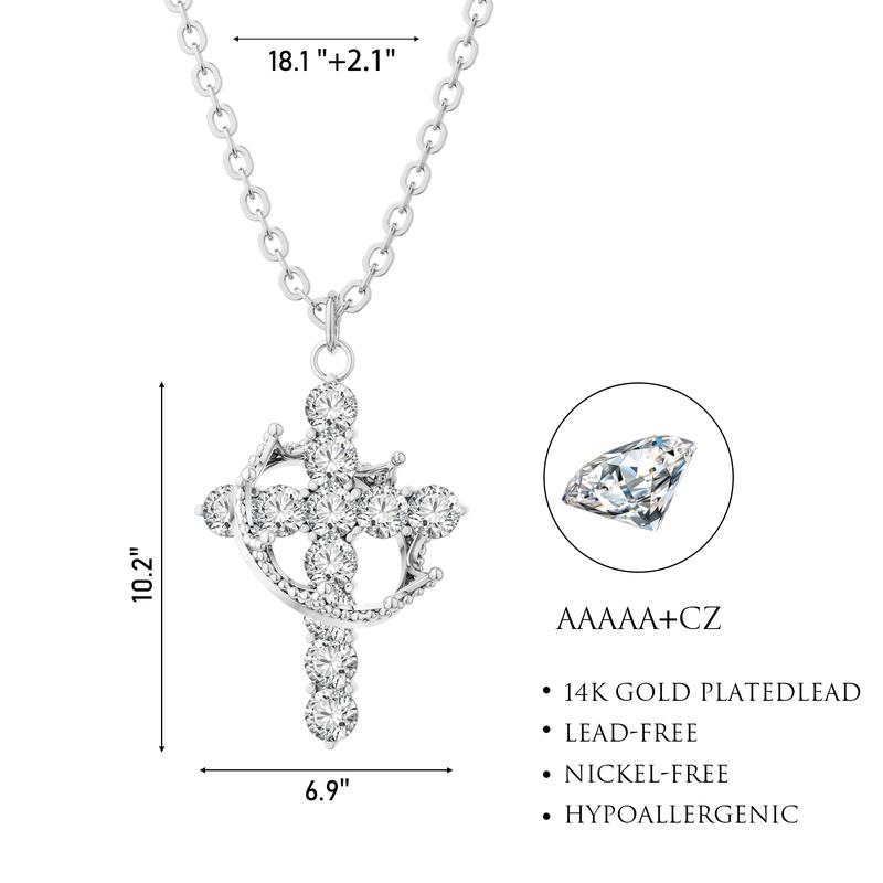 Dearmay Simple Crown & Cross Pendant Choker Necklace for Women & Men & Girls Pretty For Daily Clothing Decor Trendy All-match & Exquisite Fall BlackFriday Jewelry
