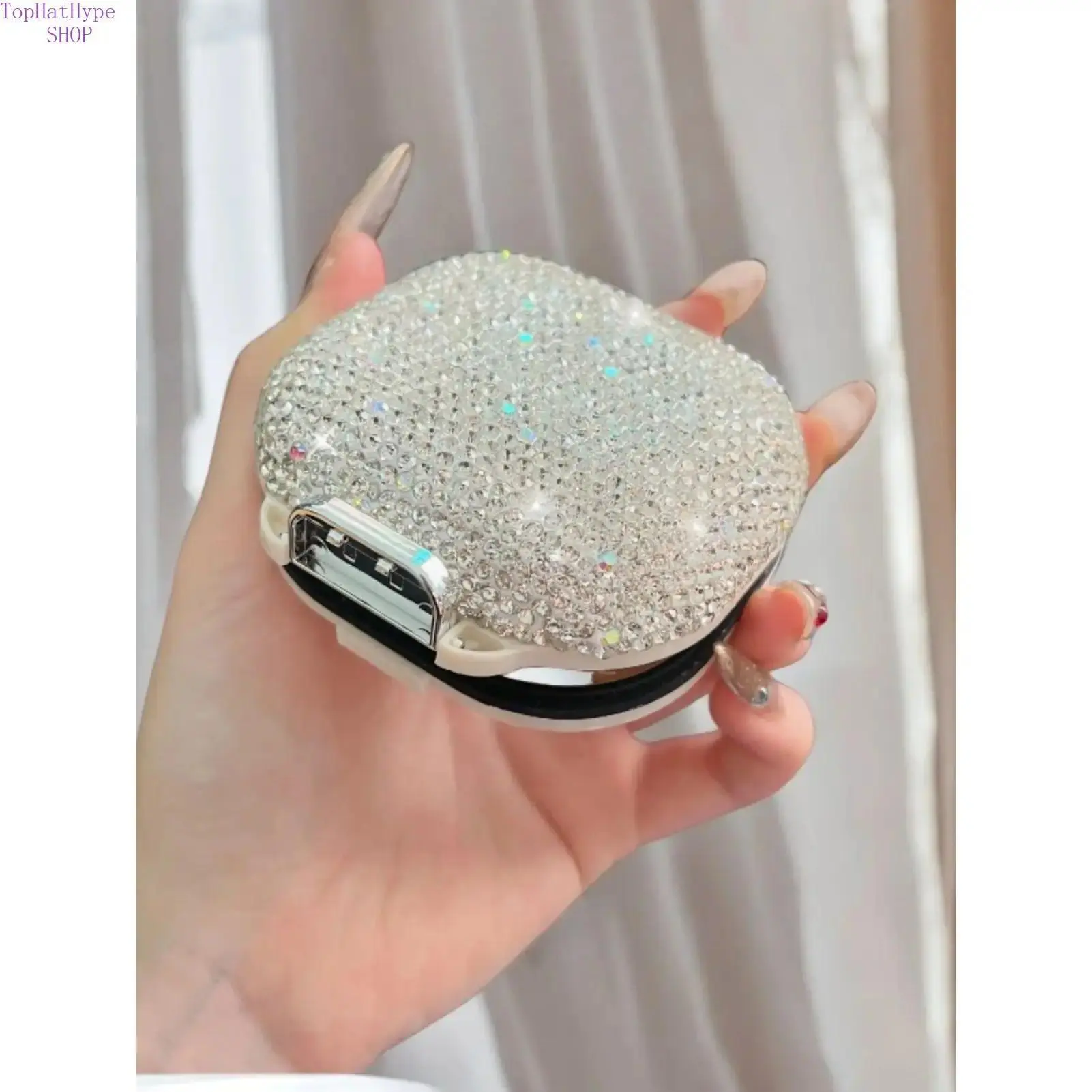 Luxury Diamond-Accents Portable Pill Box, 7-Day Weekly Travel Medicine Organiser, Moisture-Proof Mini Shell Storage Case with Starry Secret Chamber for Outdoor Sports Use