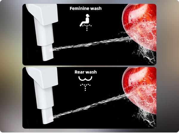 Hibbent Bidet Attachment for Toilet, Non-Electric Dual Nozzle for Frontal & Rear Wash, Adjustable Water Pressure Control, Fresh Water Bidet Toilet Seat, Self Cleaning Water Sprayer, Matte Black