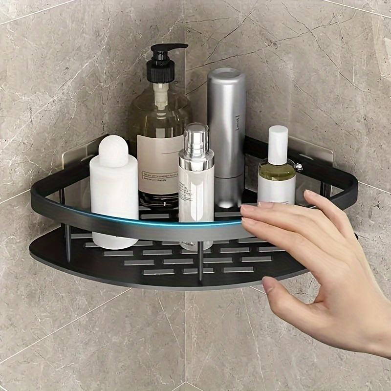 1pc No Drill Bathroom Corner Shelf, Shower Storage Organizer for Shampoo and Bathroom Accessories, Wall Mount Design