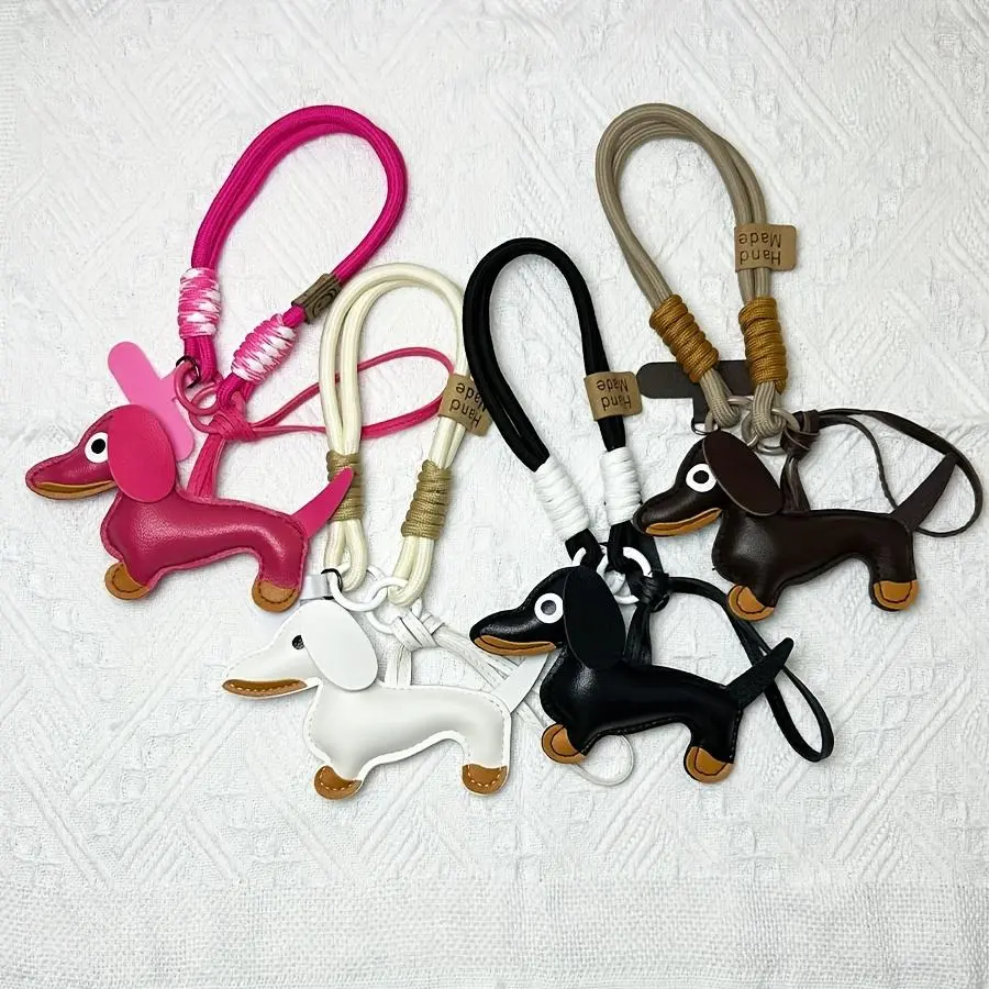 Dachshund Pendant Phone Case Lanyard with Woven Short Strap - Cute Accessories for Phone Straps, Bag Charms, and Various Additions
