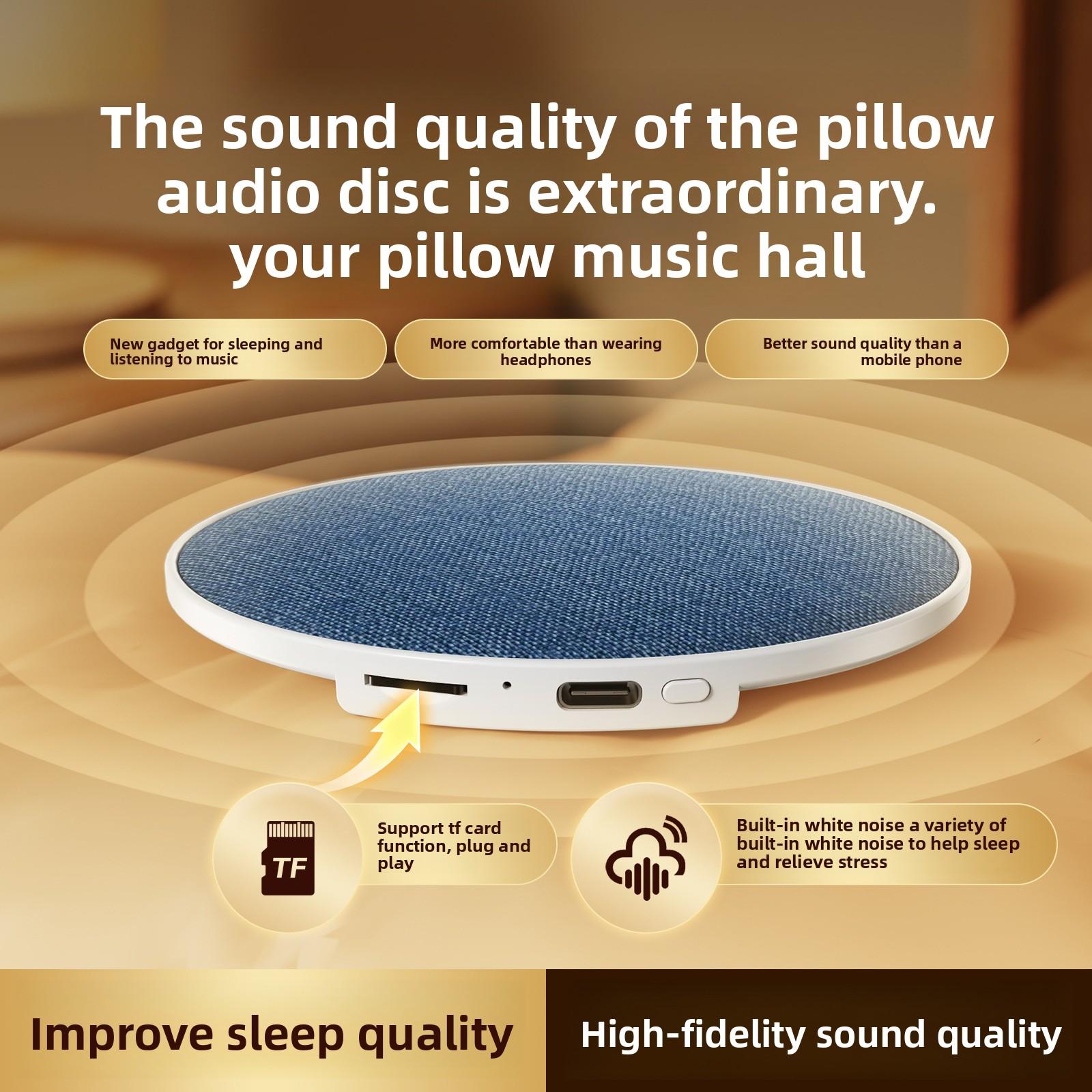2026 Pillow Sound Disc Wireless Bluetooth Speaker for Home and Dormitory, for Listening to Music and Sleep, White Noise Mini Speaker