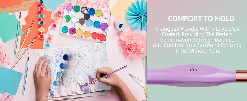 Nicpro 10Pack Micro Fine Detail Paint Brush Set, Macaron Pastel Small Miniature Fine Tip Detail Brushes Kit for Acrylic Oil Watercolor, Craft, Models, Miniatures, Rock Painting, Paint by Numbers