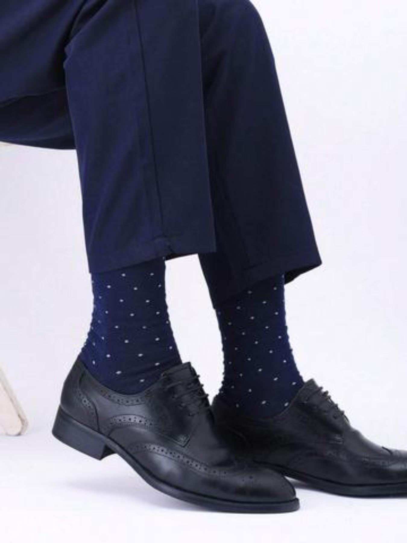 5 Pairs Men's High-Cut Solid Socks, Business Style Premium Sports Socks, Long Cuff Checkered Socks, Comfortable Breathable All-Season Socks