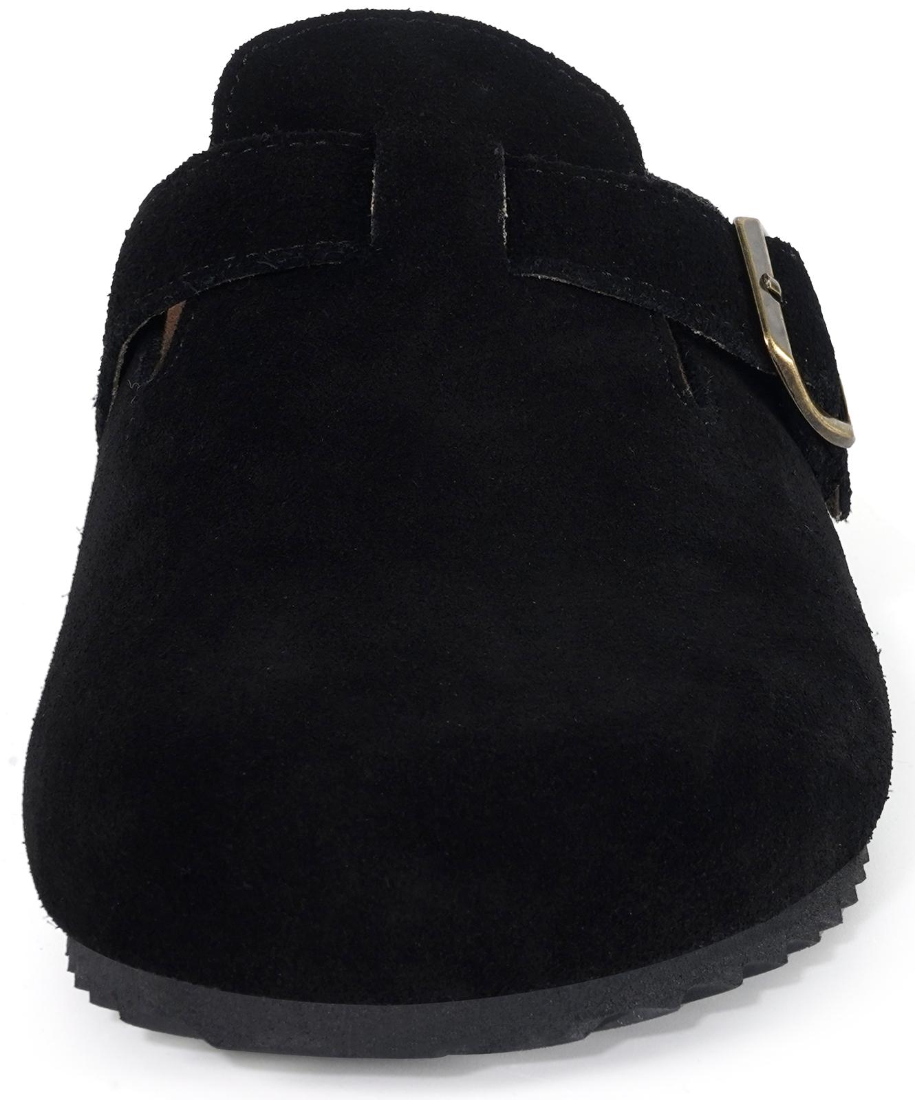 Men's Women's Adjustable Buckle Potato Shoes Suede Clogs Mens Leather Mules Cork Footbed Sandals SpringStatements