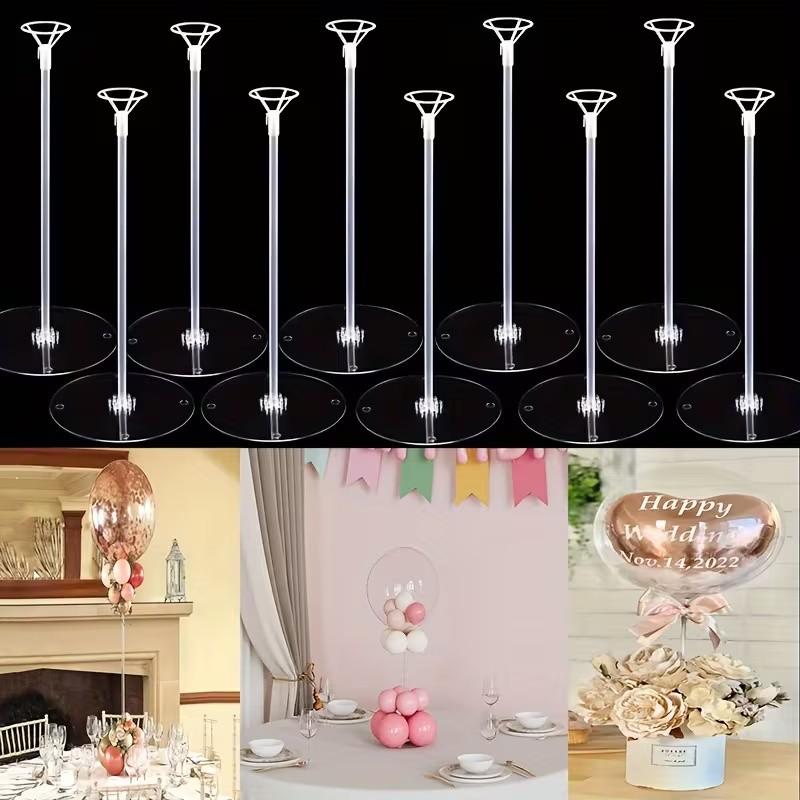 Balloon Column Set with Adjustable Height Transparent Balloon Sticks and Base, Perfect for Weddings Birthdays Baby Showers Engagements New Year Valentine's Day Mother's Day Party Decorations, Balloon Party Supplies