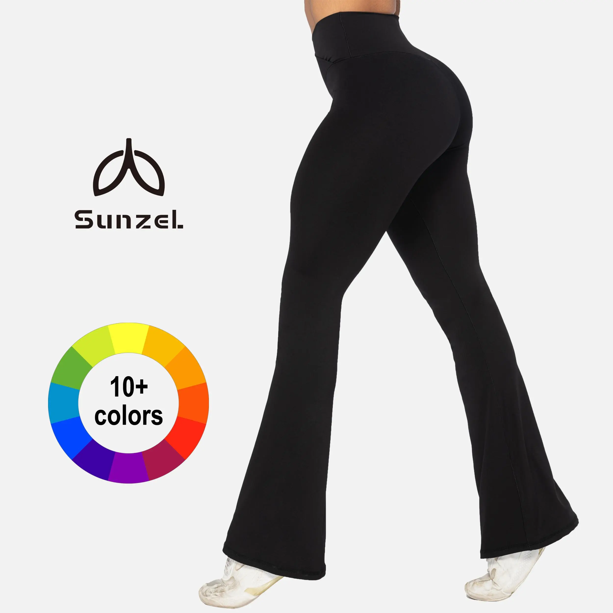 Sunzel Women's No Front Seam Crossover High Waist Flare Leggings Yoga Pants | 28, 30, 32 Or 34-Inch Inseam, High Waisted, Tummy Control, No Front Seam, Crossover Waist, Flared Leg, Squat Proof