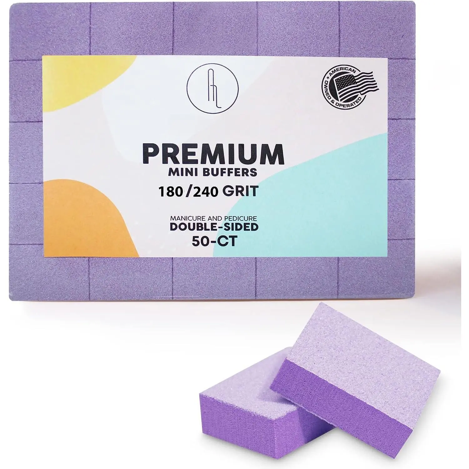 Mini Buffer Set 180/240 Grit – 50 Ct - Professional Grade Salon Quality  Buffing Blocks Pack for Pre-Application of Polish, Gel, , Double-Sided Buffer Blocks