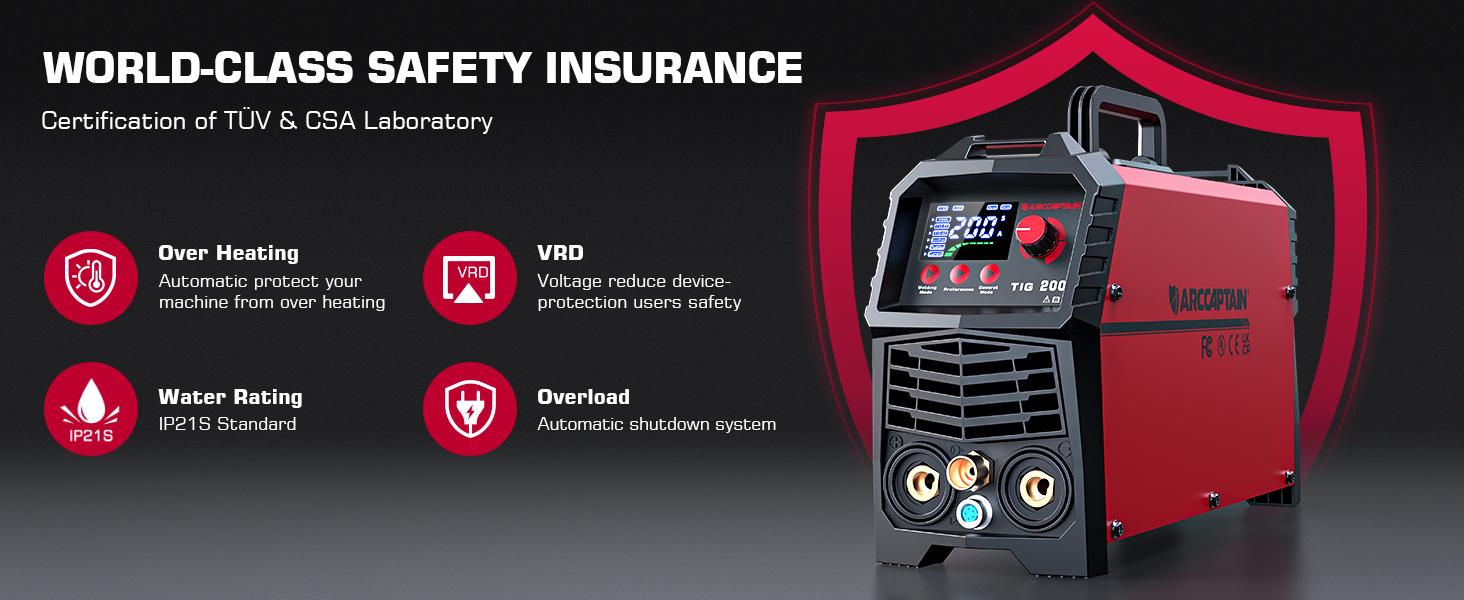 ARCCAPTAIN TIG200 TIG Welder 200A High Frequency 110v/220v Dual Voltage 2 in 1 LED Display TIG/Stick/Arc Welding Machine with 2T/4T Function & Tungsten Electrode Black Friday and Cyber Monday Deal, Thanksgiving/Christmas Gifts for Men/Dad ARCCAPTAIN TIG200 TIG Welder 200A High Frequency 110v/220v Dual Voltage 2 in 1 LED Display TIG/Stick/Arc Welding Machine with 2T/4T Function & Tungsten Electrode Black Friday and Cyber Monday Deal, Thanksgiving/Christmas Gifts for Men/Dad