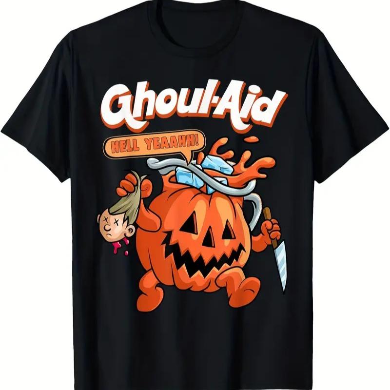 Unisex Fitted 100% Cotton Halloween Ghoul Aid Graphic Short-Sleeve Round Neck T-Shirt - Smooth, Sweat-Wicking, Basic, Wrinkle-Resistant Casual Party Streetwear Top Unisex Fitted 100% Cotton Halloween Ghoul Aid Graphic Short-Sleeve Round Neck T-Shirt - Smooth, Sweat-Wicking, Basic, Wrinkle-Resistant Casual Party Streetwear Top