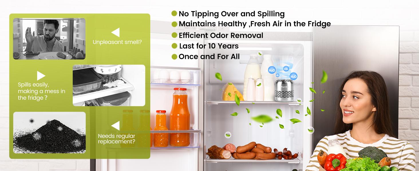 Stainless Steel Refrigerator Deodorizer - Activated Carbon Odor Eliminator, 10-Year Long-Lasting, Compact Shape, Health Conscious, More Effective Than Baking Soda Bamboo Bags, Gas-Decomposing Home Organizer Accessory Stainless Steel Refrigerator Deodorizer - Activated Carbon Odor Eliminator, 10-Year Long-Lasting, Compact Shape, Health Conscious, More Effective Than Baking Soda Bamboo Bags, Gas-Decomposing Home Organizer Accessory