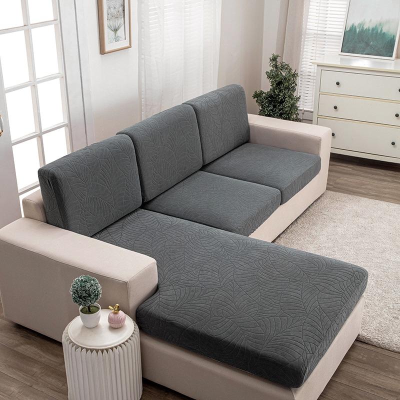 Waterproof Large Leaf Print 3D Stretch Sofa Cushion Cover, All-Season Dustproof Sofa Cover, Pet-Friendly Anti-Scratch Furniture Protector for Dogs & Cats, Ideal for Living Room & Bedroom Home Decor, Parties & Festivals.