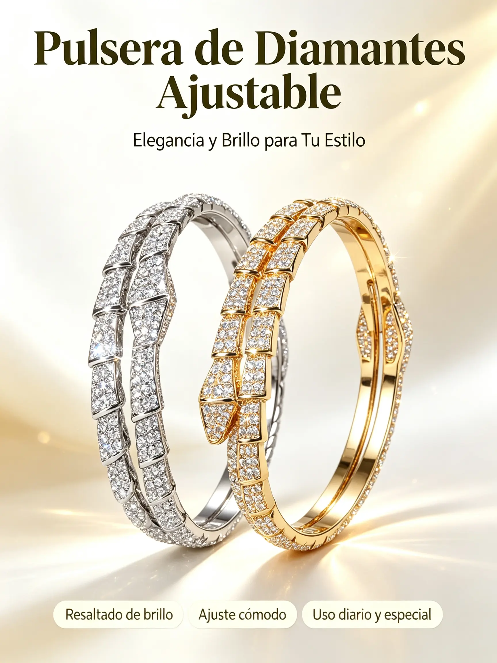 Elegant Snake Design Rhinestone Bracelet for Women, Adjustable Open Closure, Versatile and Stylish Jewelry, Enhances Skin Tone