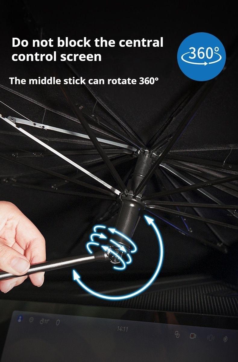 JOYTUTUS Foldable Car Sunshade Umbrella with UV Blocking - Protects from Sun Rays & Heat Damage - Keeps Vehicle Cool - Versatile for Various Car Models