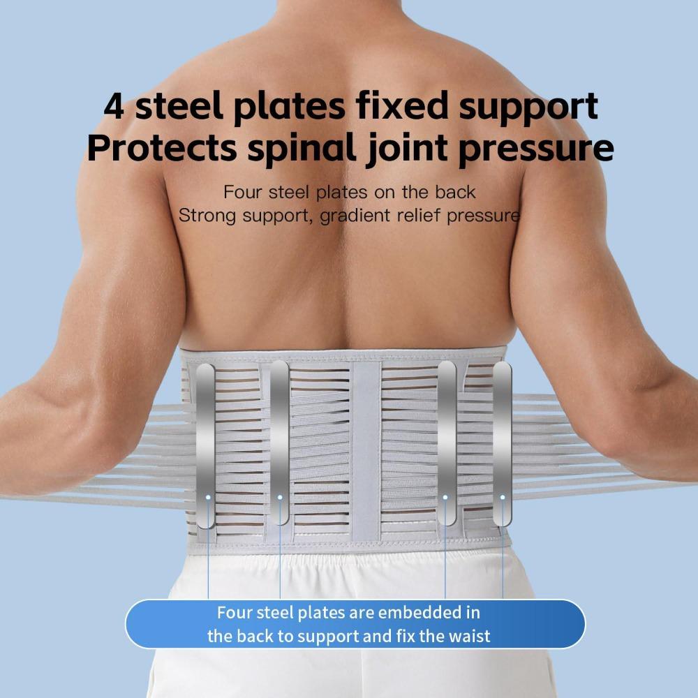 Adjustable Lower Back Brace - Breathable Mesh Posture Corrector Belt with Multiple Support Straps for Lower Back Support, Posture Improvement, Sports, Gym, and Long Hours of Office Sitting, Breathable Lumbar Brace