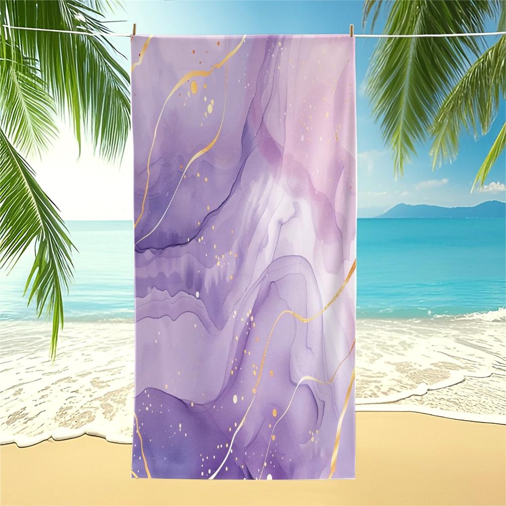 Fluid Ink Watercolor Beach Towel, Niche Artistic Design, Quick Dry Skin-friendly Lightweight Portable, Perfect for Seaside Vacation Photoshoot Daily Use