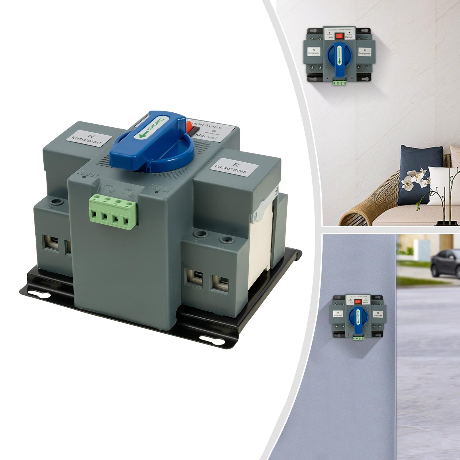 Double Power Automatic Change-over Switch 63A 2-Second Switching CE Certified Manual/Automatic for Home Office Elevator