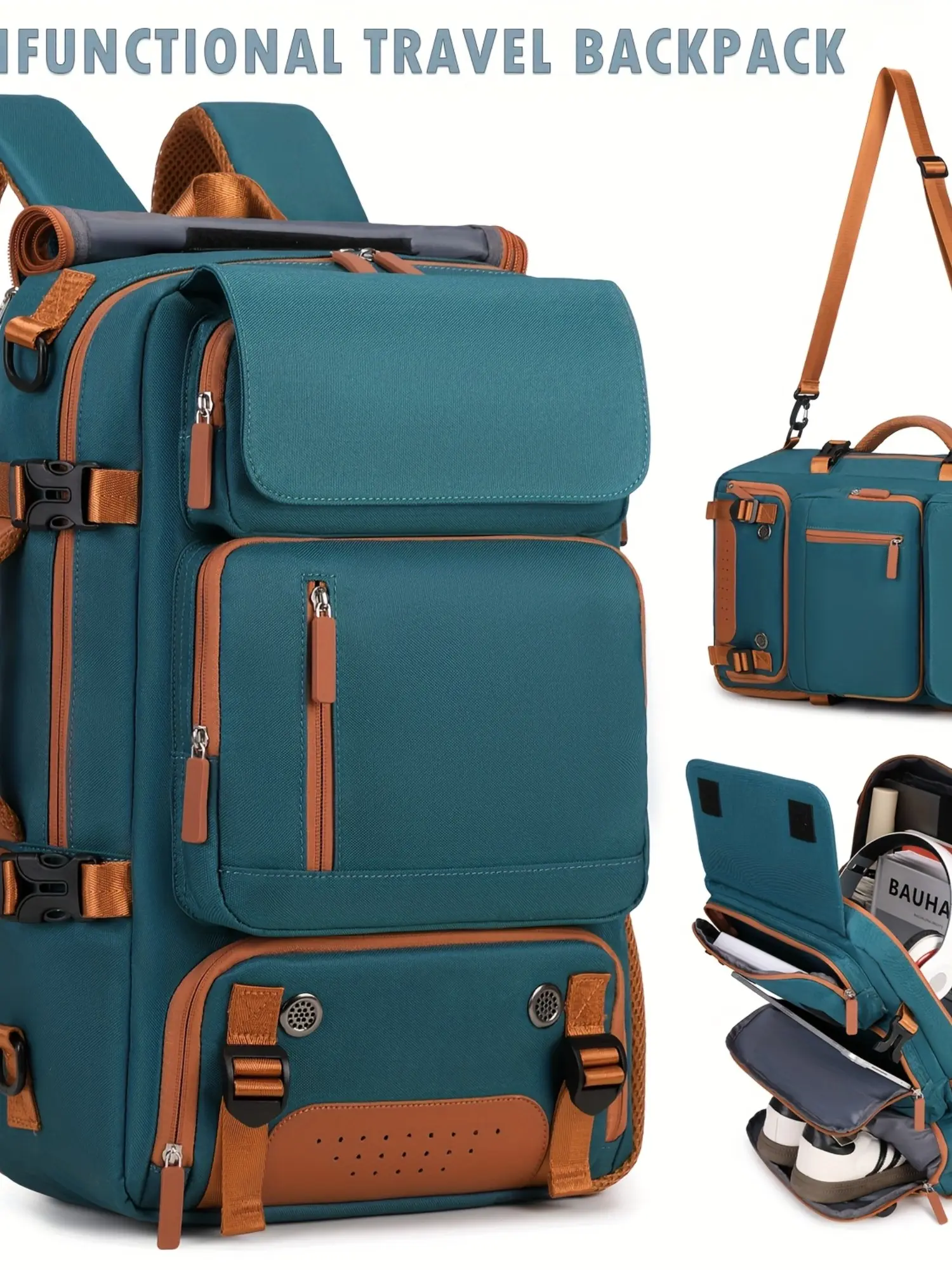 Men's Laptop Backpack, Large Capacity Outdoor Hiking Travel Bag, Casual Business Multifunctional Computer Bag, Unisex Trekking Shoulder Bag