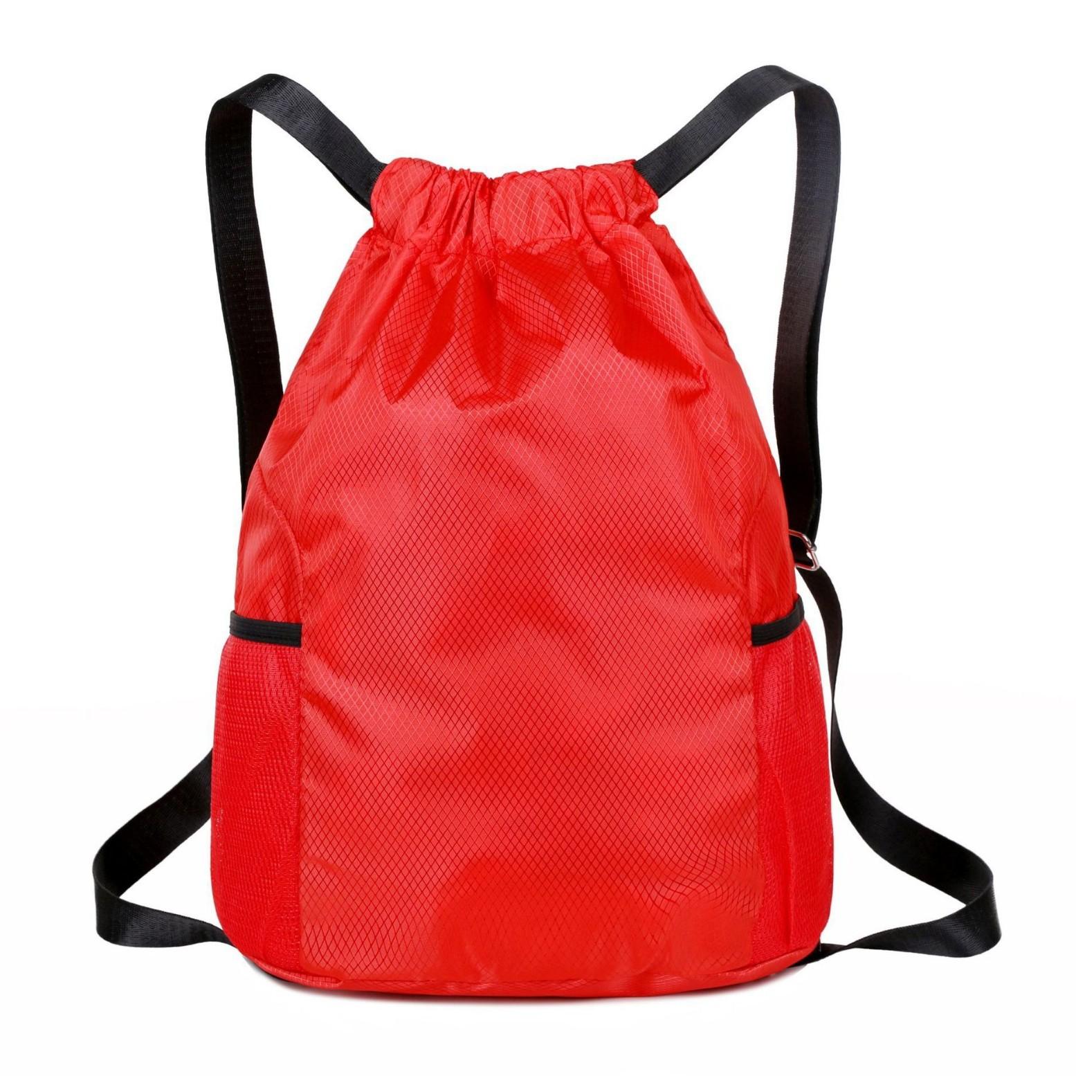 Unisex Drawstring Backpack Bag Sport Gym Sackpack, Outdoor Sports Bag, Large Capacity Gym Bag with Mesh Side Pockets, Adjustable Shoulder Straps, Suitable for Travel, Sports, Fitness Training