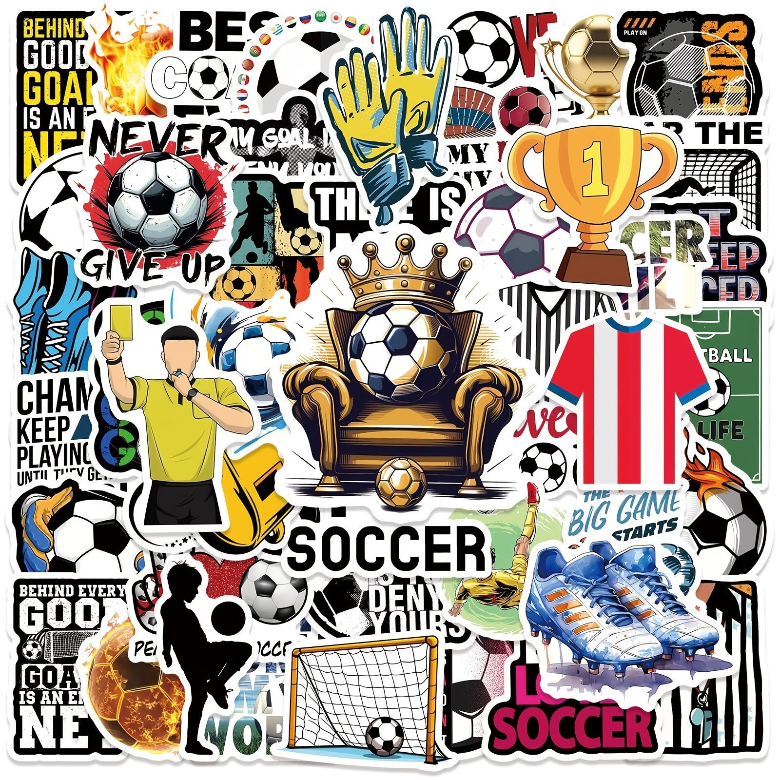 50pcs Waterproof Soccer World Cup Stickers, Decorate Notebook, Phone, Skateboard, Gift for Fans, Birthday, Anniversary