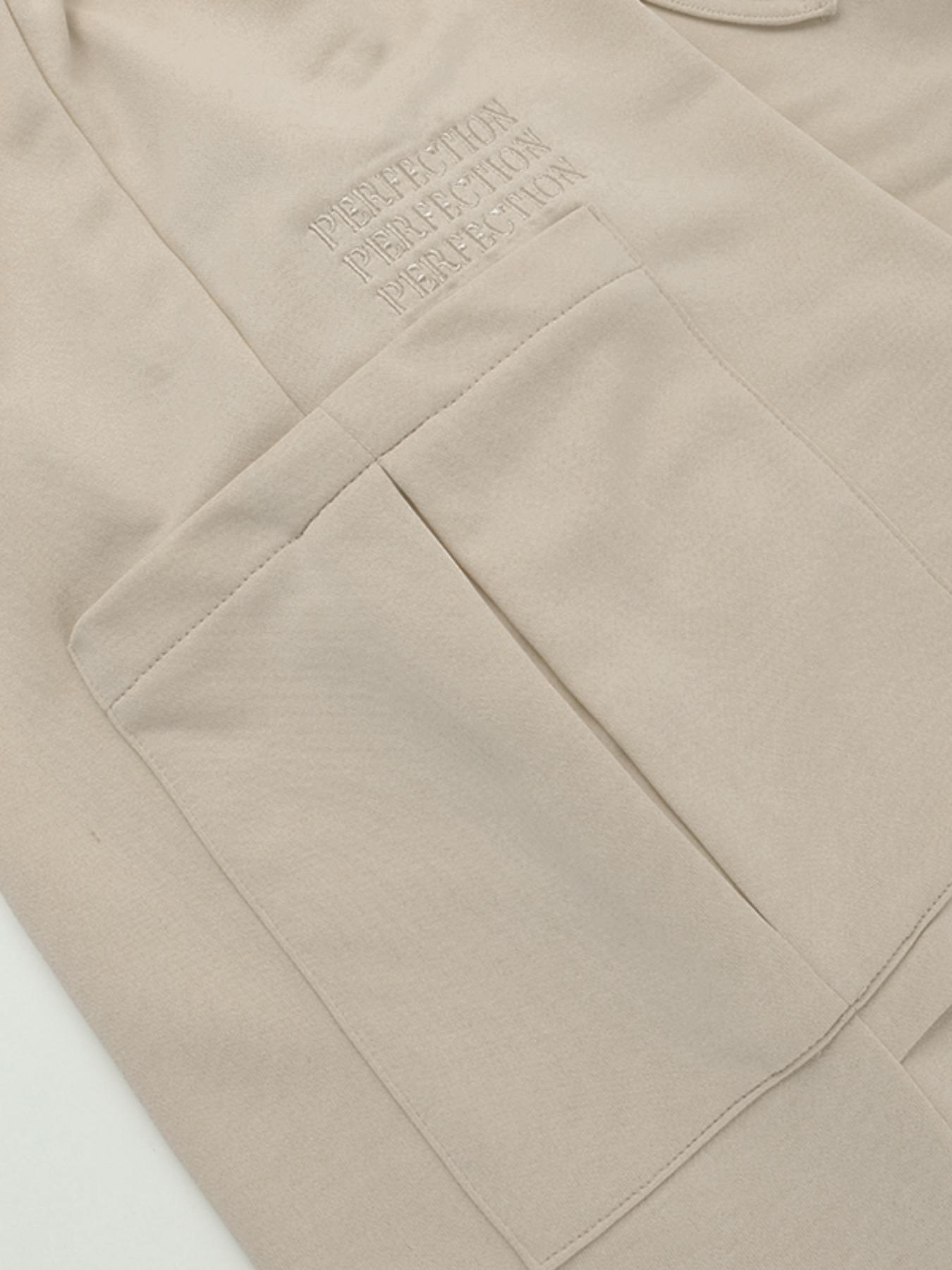Women's Plain Drawstring Waist Cargo Pants, Casual Pocket Wide Leg Trousers for Daily Wear, Ladies Bottoms for All Seasons
