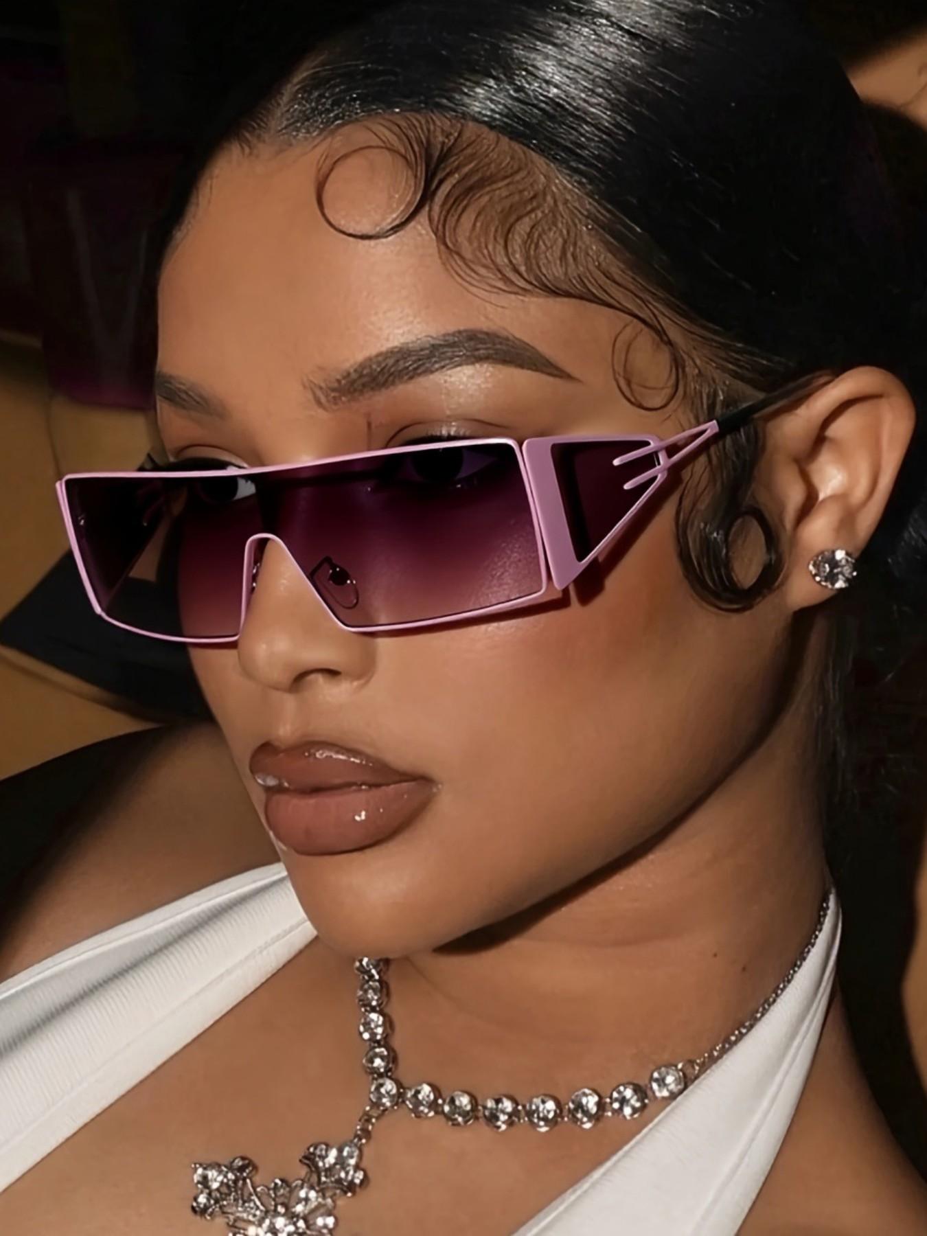 Women's New Full-Rim Irregular-Shaped Sunglasses, Fashionable Popular Metal Glasses, Multicolor Lenses Luxury Glasses, Casual Stylish Glasses