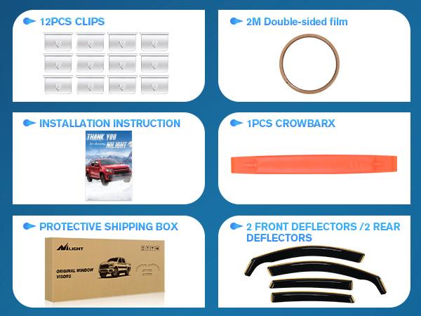 Nilight in Channel Rain Guards for Honda Accord 2018 2019 2020 2021 2022 2023 Vent Window Visors-4pcs Car Vehicle Replacement Auto Accessories  dealsforyoudays