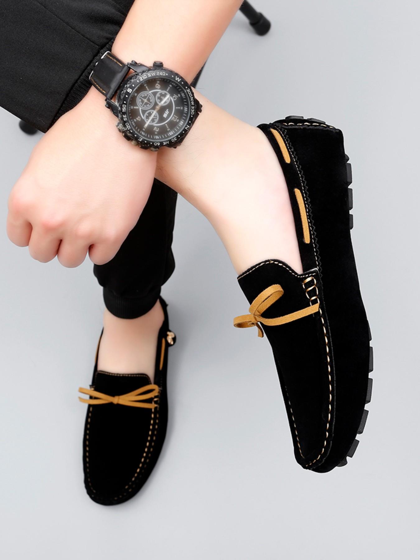 Men's Slip-On Loafers with Decorative Metal Hardware, Flexible Sole, Perfect for Party & Streetwear, Trendy Durable Shoes