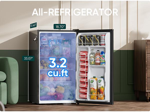 Upstreman retro mini fridges BR321 PRO 3.2 Cu.Ft with Bottle Opener Energy Saving Adjustable Thermostat Metal Handle LED Lamp Small Refrigerator for Bedroom Office Dorm Mini Fridge Freezer Mini Refrigerator pantry drink fridge skincare fridge