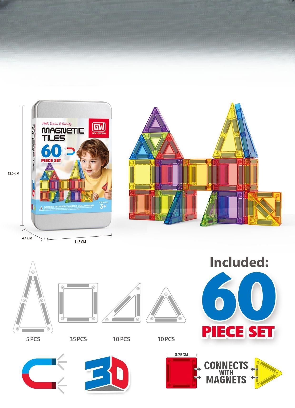 3.75cm Magnetic Color Window Tiles, Pocket Mini Portable Travel Iron Box Set, Educational Toy, Holiday Gift, Easter, Kids' Day, Christmas