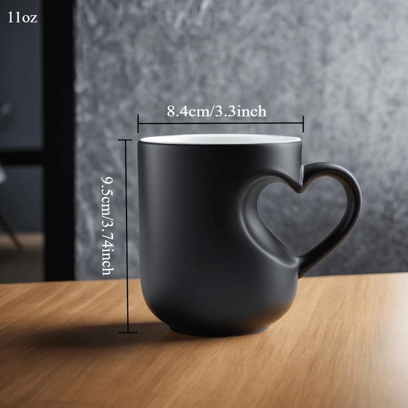 1pc Heart-Shaped Magic Color-Changing Ceramic Mug with “I Love You Forever” Design – Hot/Cold Thermochromic Mug, Perfect Valentine's Day Gift, Hand Wash Only, Ideal Gift for Holidays and Special Occasions, Novelty Coffee Mug