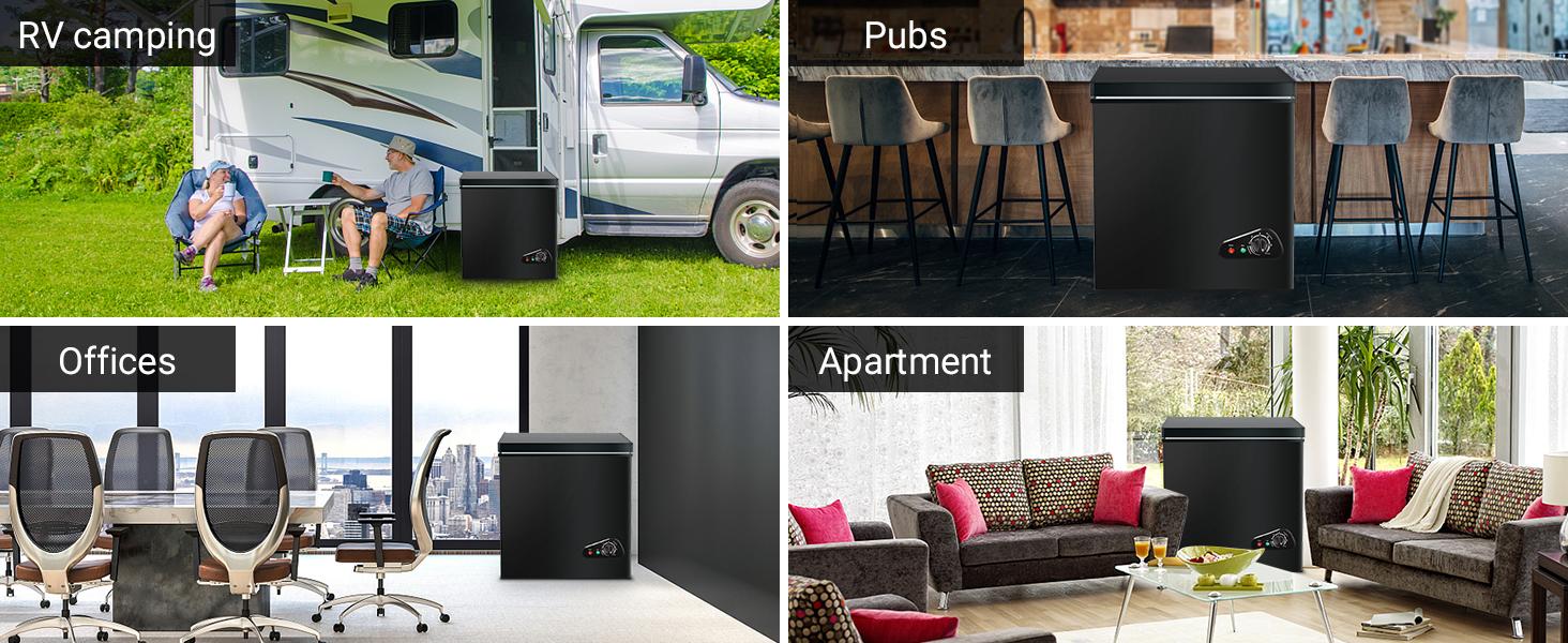 Antarctic Star 3.5 Cu.ft Chest Freezer 6.8℉to -4℉ Removable Basket Free Standing Top open Door Compact Freezer with Adjustable Temperature Defrost Water Drain/Power Saving.