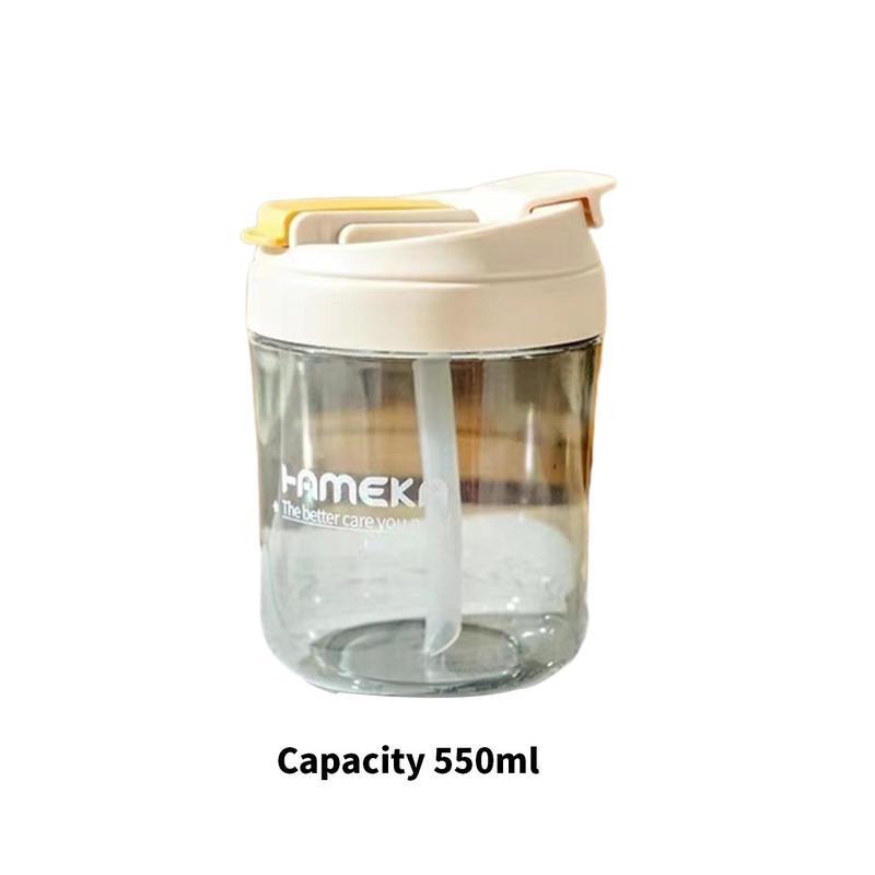 Water Bottle with Straw, 1 Count 550ml Portable Leak Proof Drinkware for Home & Office, Durable Cute Water Bottle for Music Festival, Reusable Water Bottles