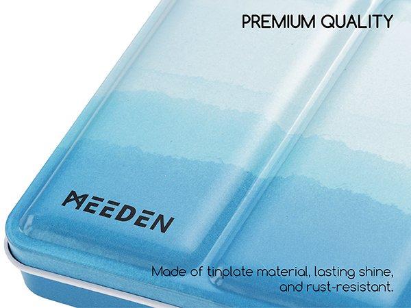 MEEDEN Empty Watercolor Tin Palette: Portable Watercolor Palette Paint Case with 48 Half Pans - Metal Watercolor Palette Tin Box with Lid for Artist Student Adults