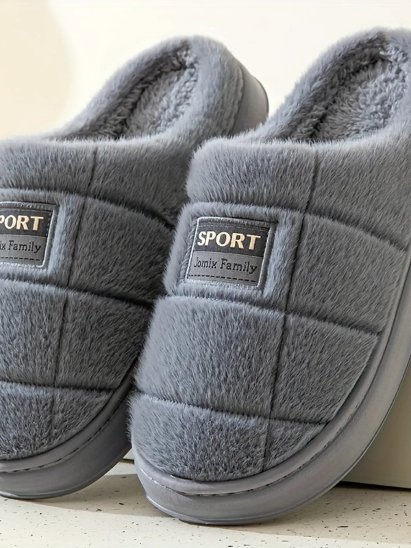 Men's Warm Indoor Slippers with Fuzzy Lining, Non-Slip Eva Sole, Thick Comfort, Ideal for Home, Office, Travel Use
