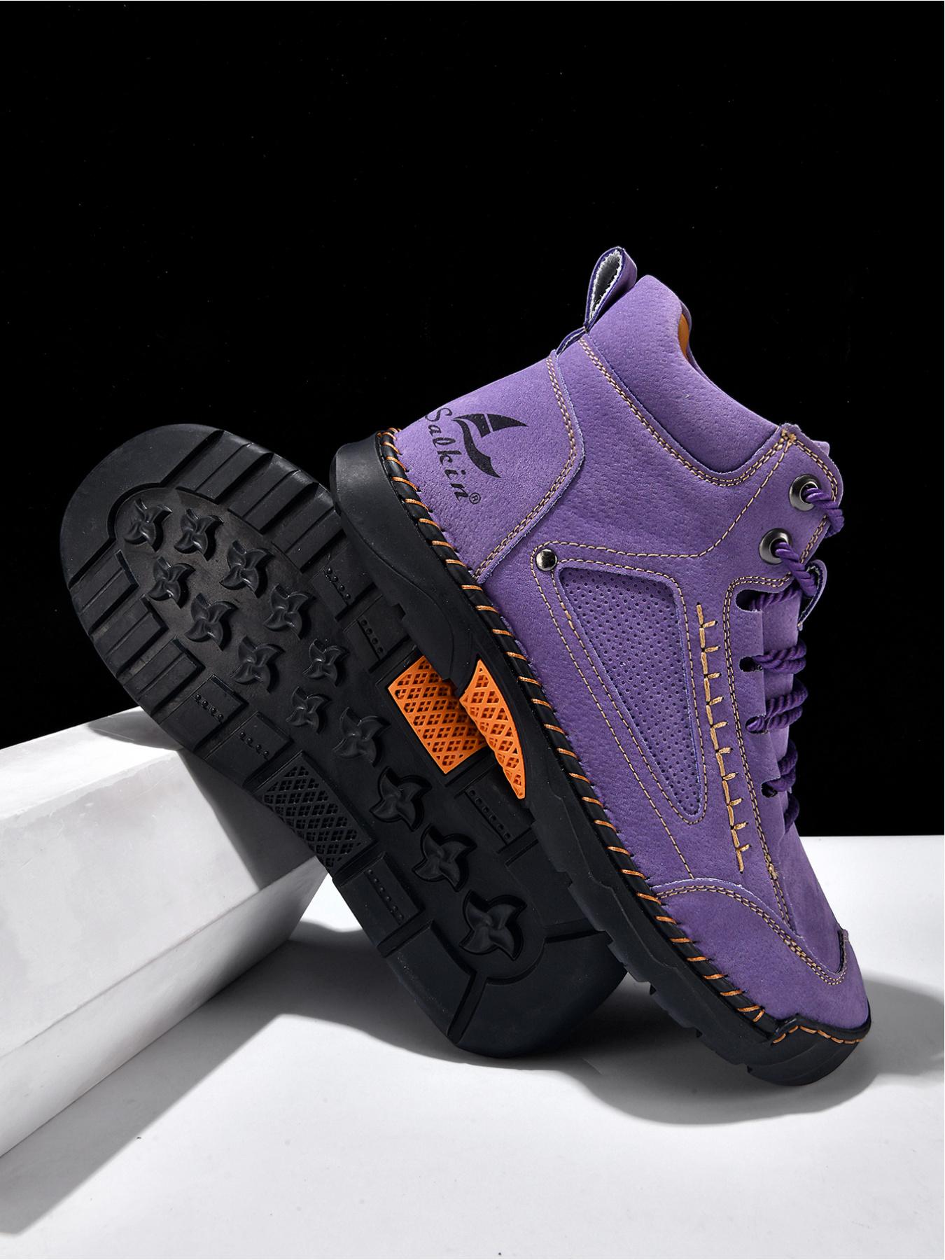 Vintage Hand-Stitched Chelsea Work Boots, Soft Bottom Anti-Slip Casual Hiking Shoes, Synthetic Leather, Medium Width, All Seasons