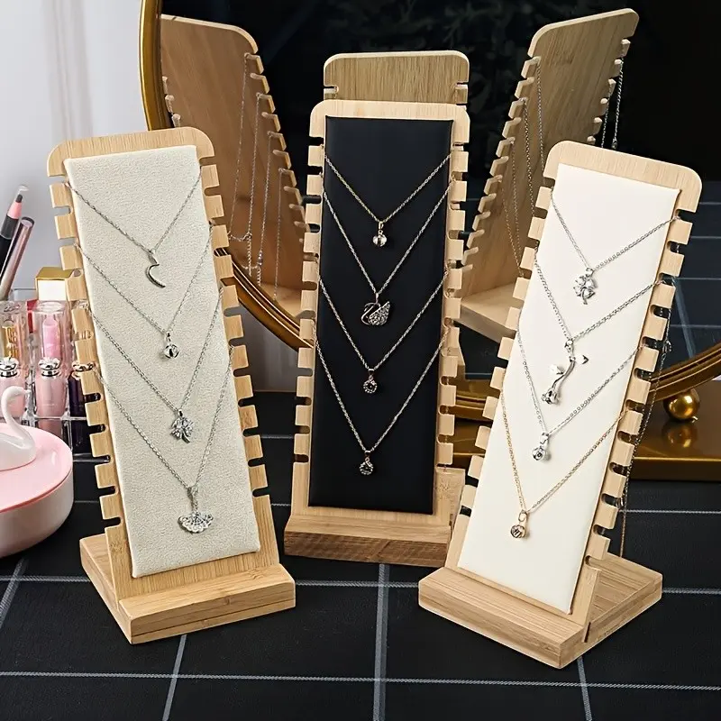 Solid Wood Jewelry Organizer Rack, Rectangular Truss Design, /mocha Color Options, Multi-Functional Necklace & Earring Organizers and Storage Display, Home Decor, Bedroom Vanity