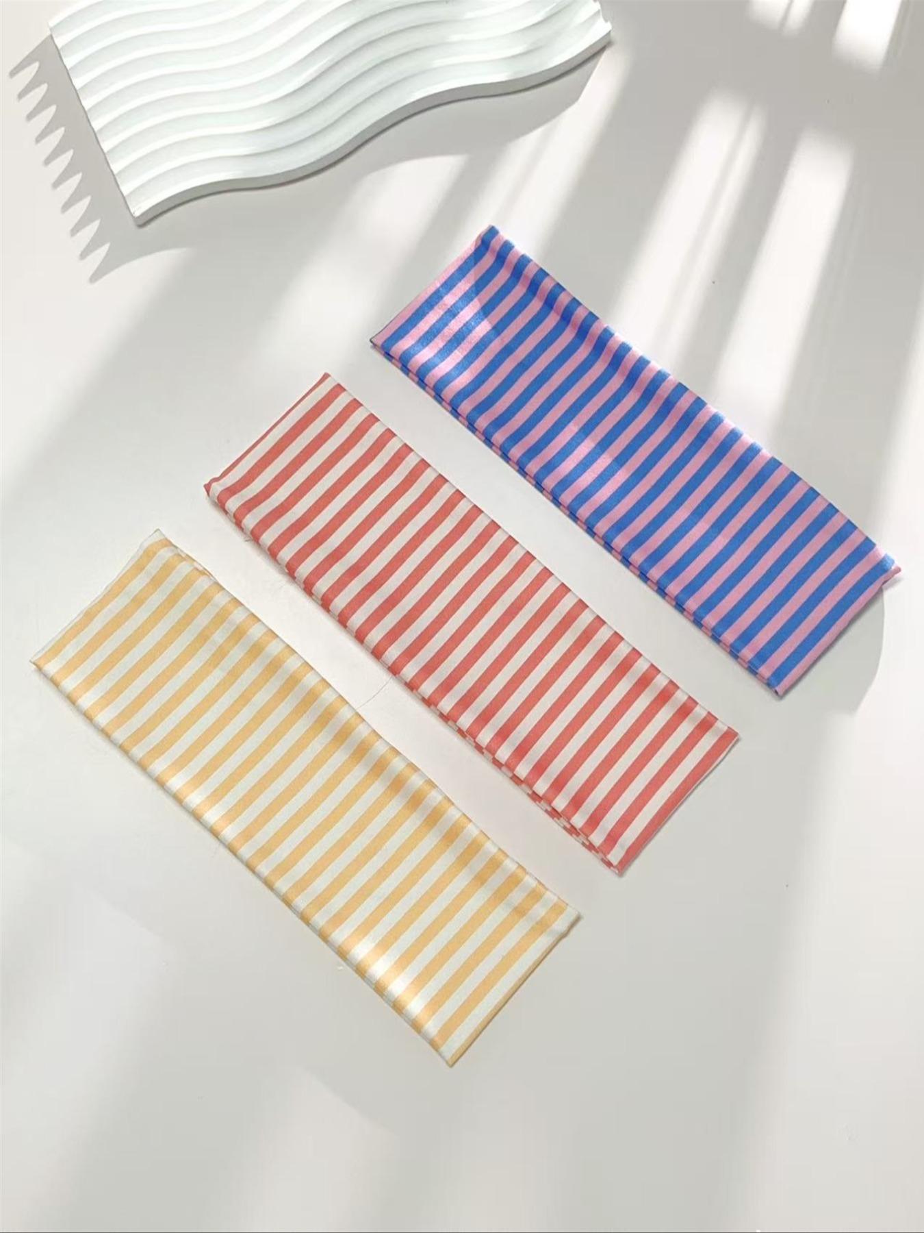 Women's Elegant Sweet Striped Printed Elastic Sports Headbands, Suitable for Daily Use, Yoga, Running, Sweat-Absorbing Hair Accessories, Workout Headband